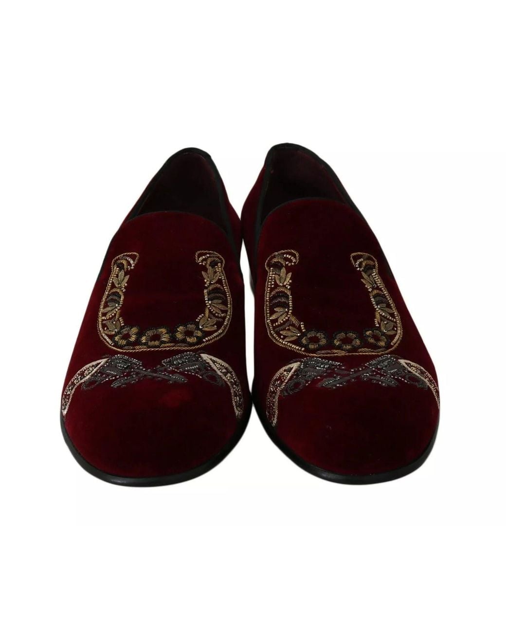 Dolce & Gabbana Black Dolce & Gabbana Sequined Embroidered Velvet Loafer for men