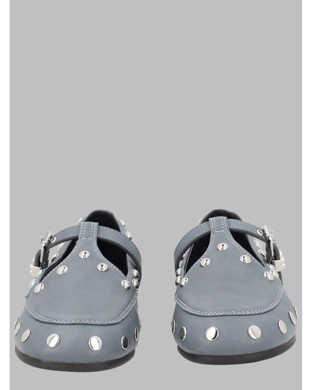 Ganni Metallic Mary Jenny Loafers Polyurethane