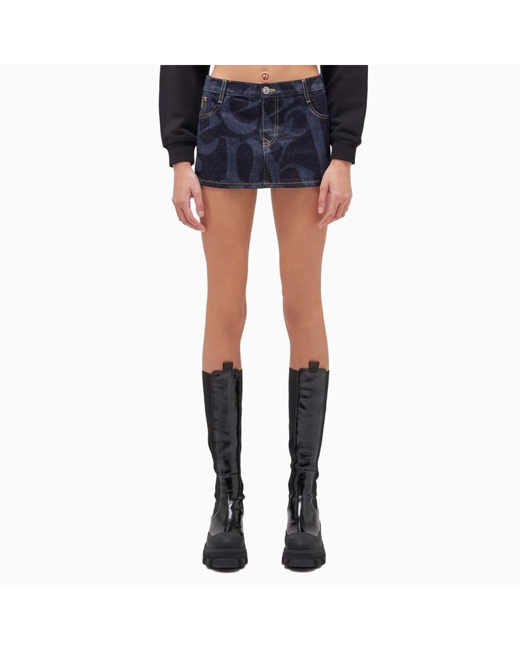 ミニスカート VIVIENNE WESTWOOD denim foam mini skirt for 19030012W00HY VIVIENNE WESTWOOD denim foam mini skirt for Blue Vivienne