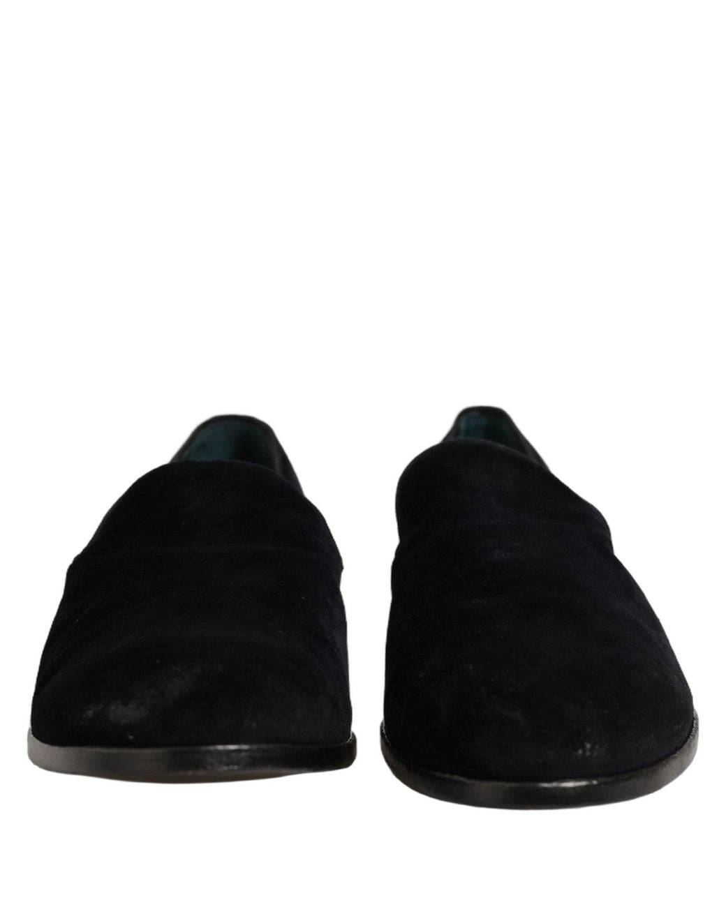 Dolce & Gabbana Black Suede Slip On Slippers Loafers Shoes Leather for men