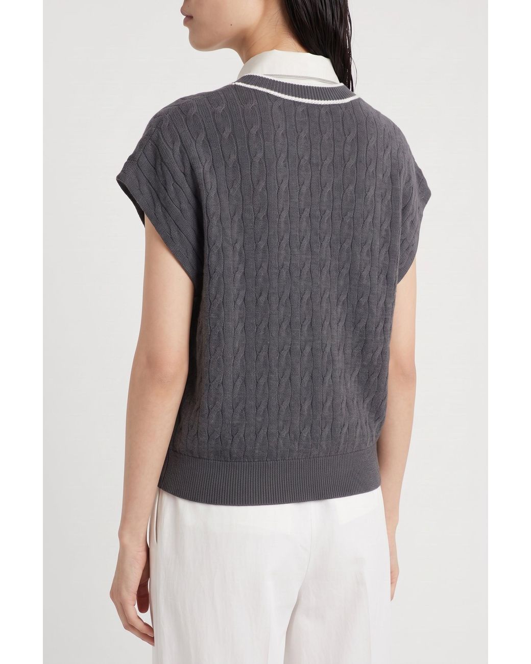 Brunello Cucinelli Blue Dark Cotton Sweater