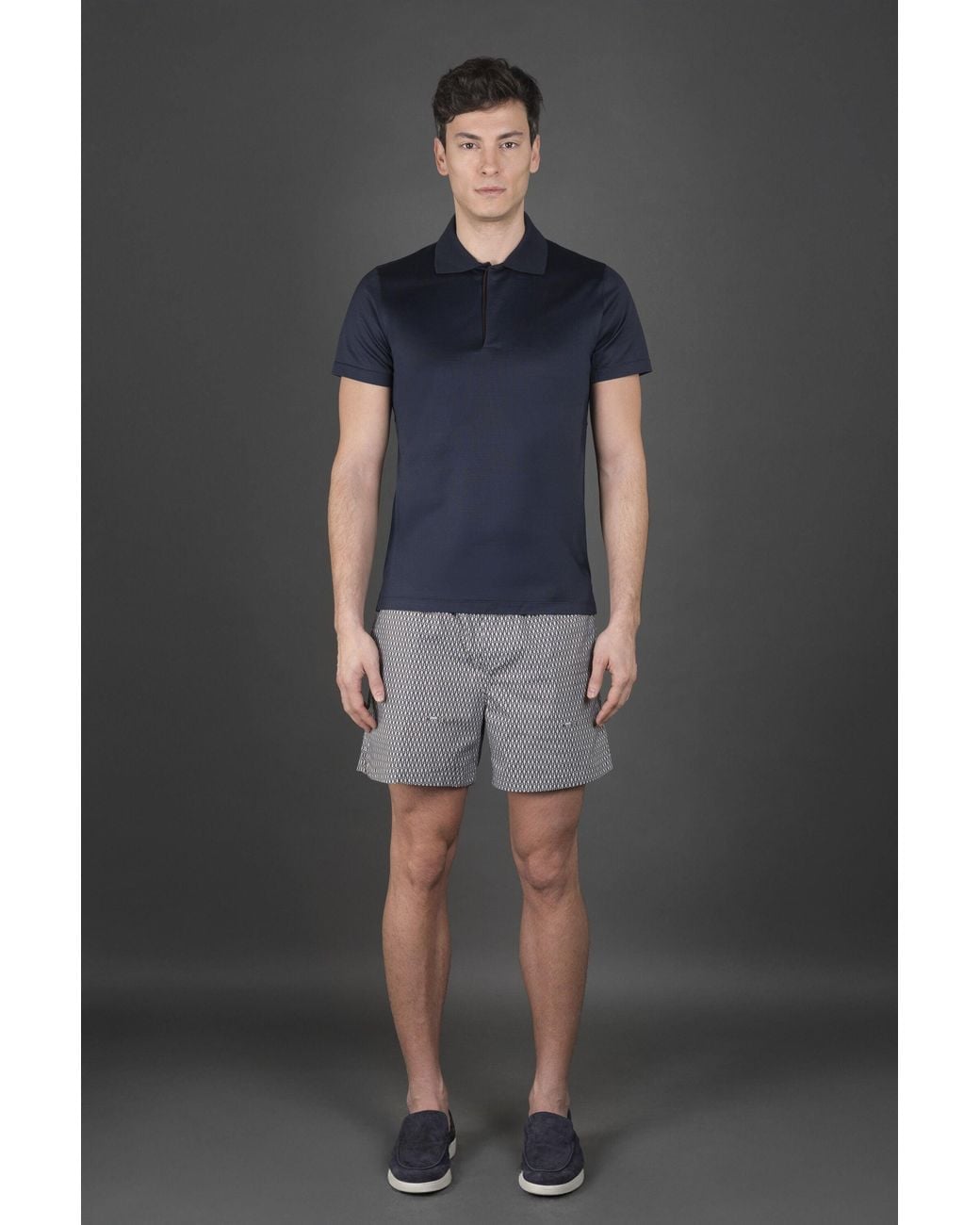 Moorer Gray Short Sleeve Sweater for men