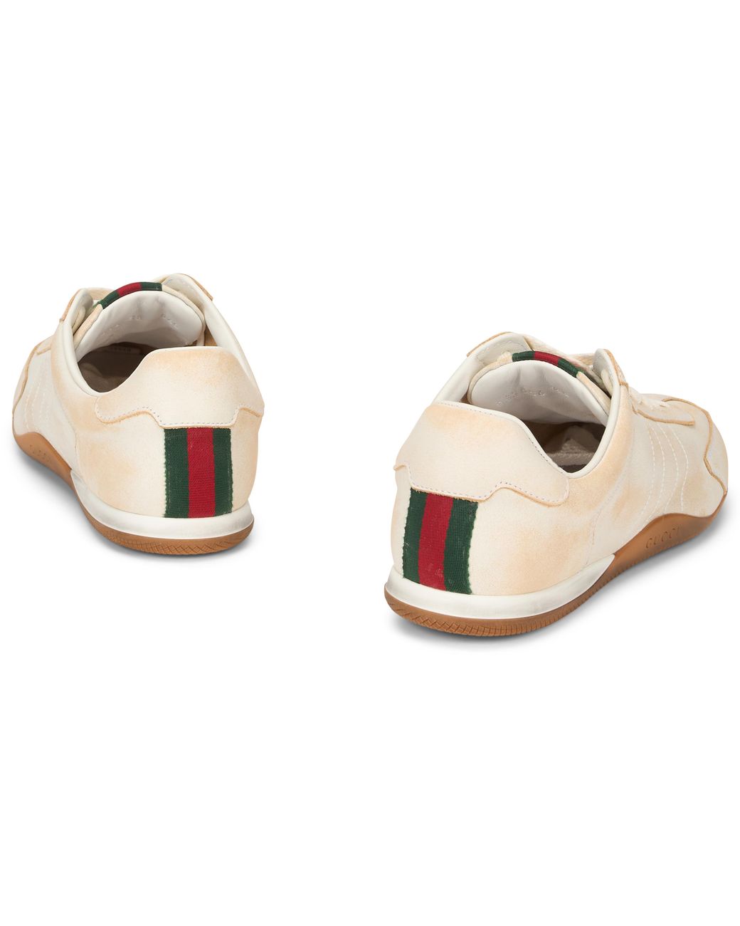 Gucci Pink Sneakers Shift Aged Leather Calf Skin Trainers