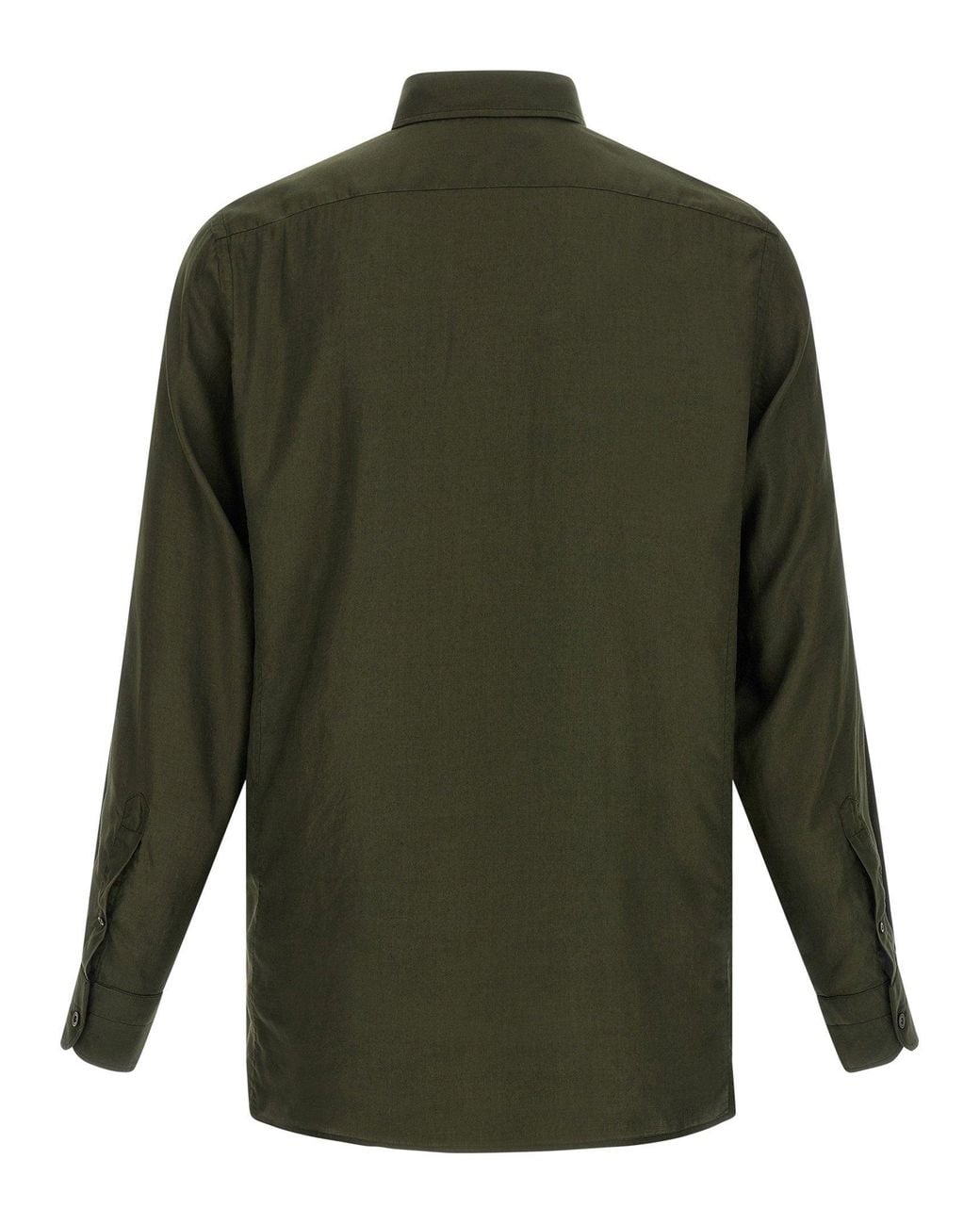 Tom Ford Green Button-Down Gabardine Shirt