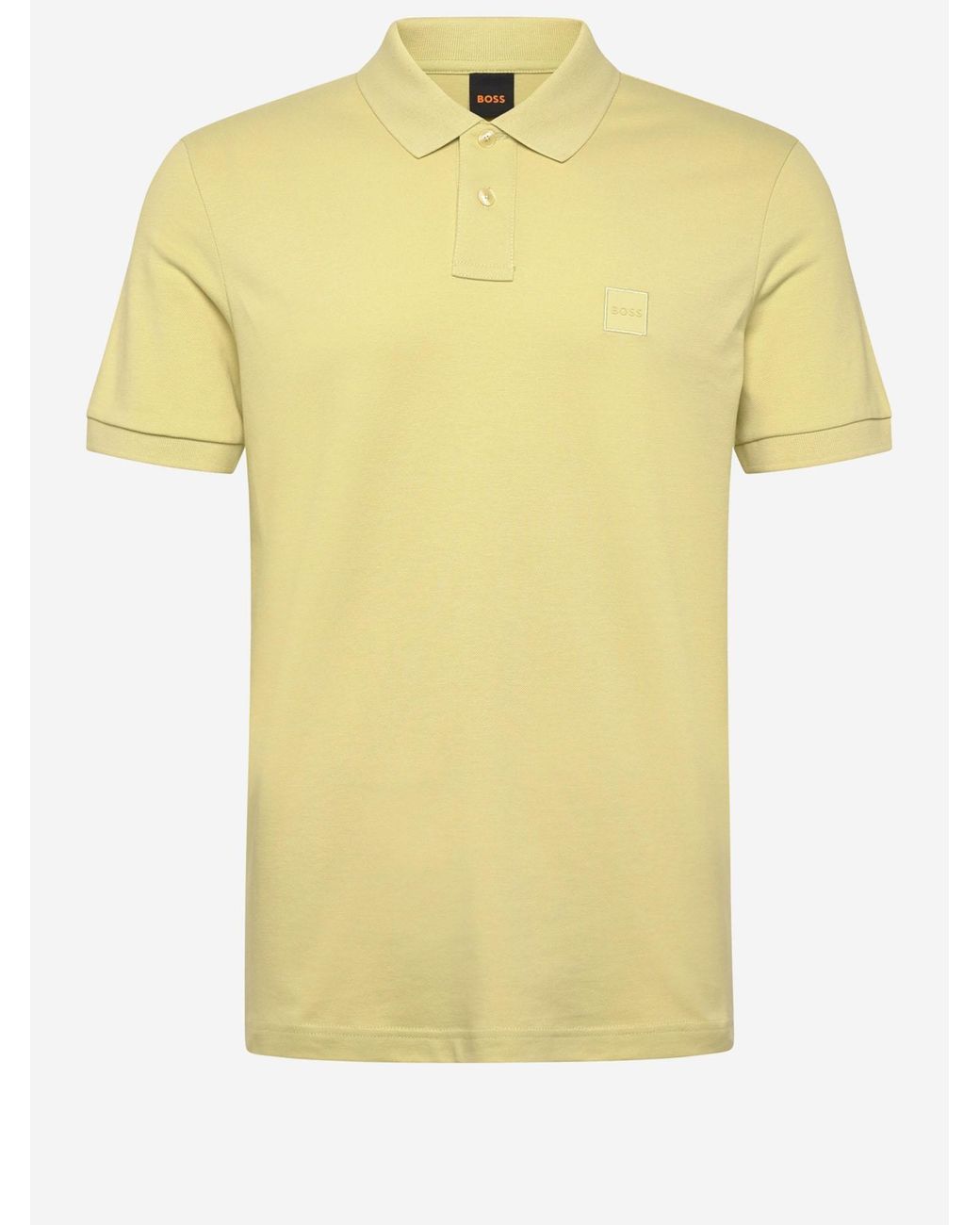 Boss Yellow Polo Shirt Stretch Cotton for men