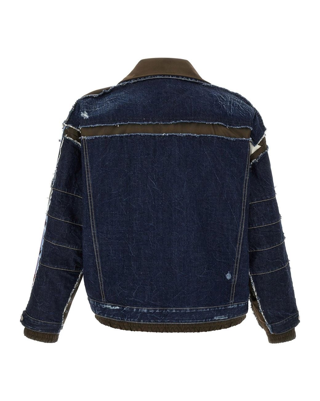 DSquared² Blue Layered Denim And Canvas Hybrid Jacket for men