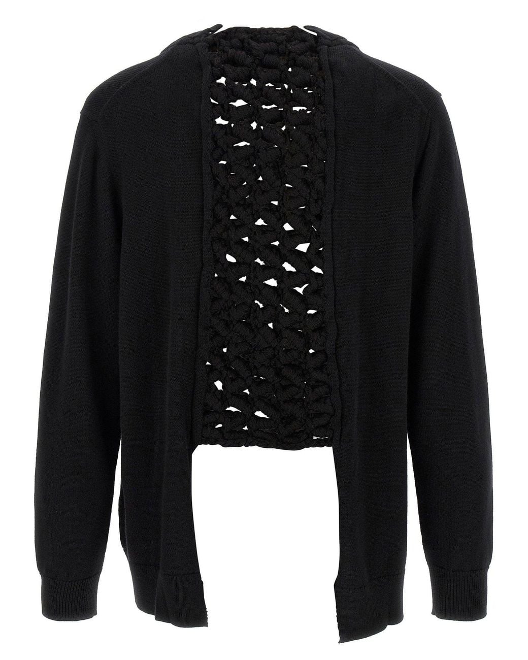 Comme des Garçons Black Macramé-Textured Wool Cardigan for men
