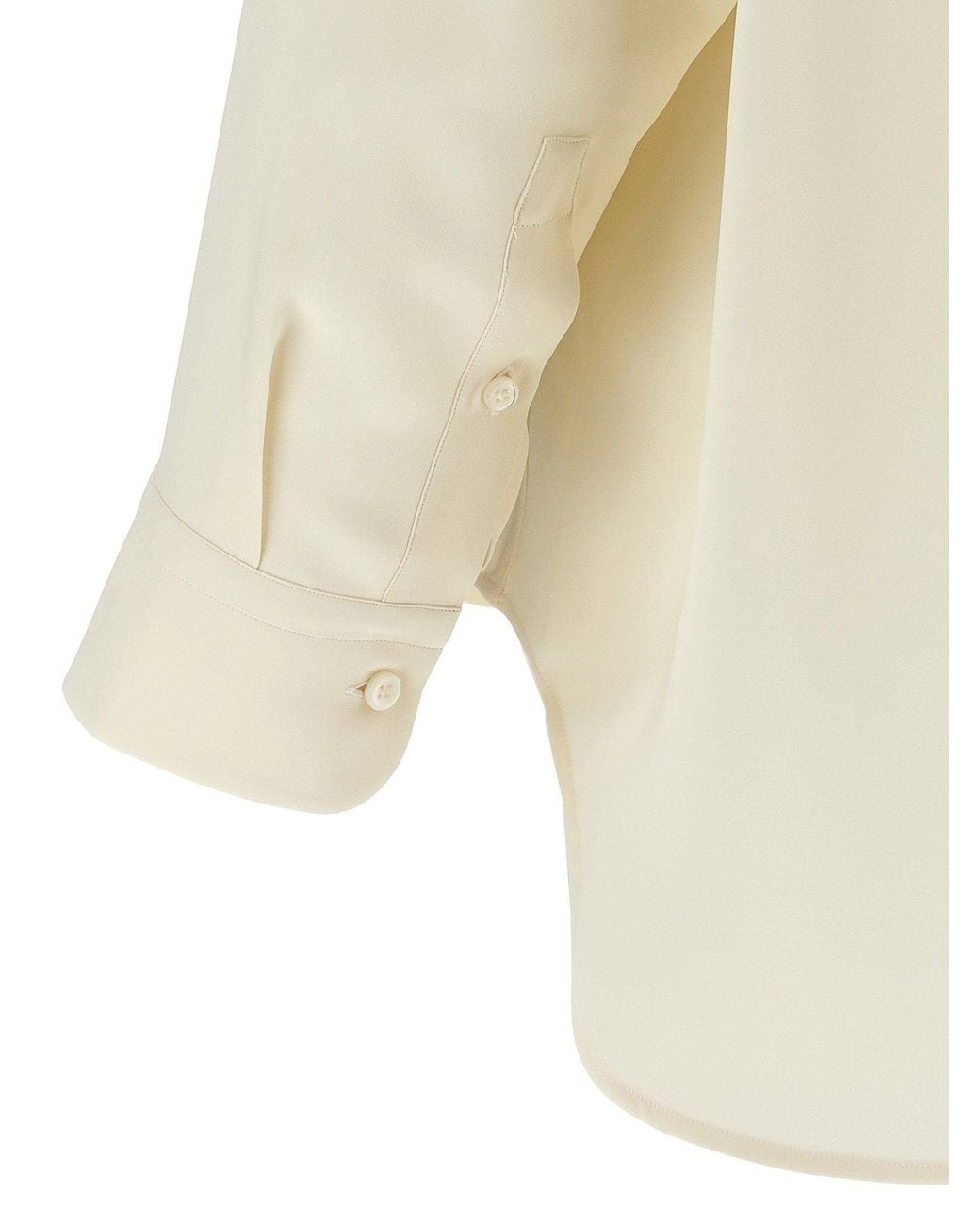 Brioni White Silk Cady Shirt