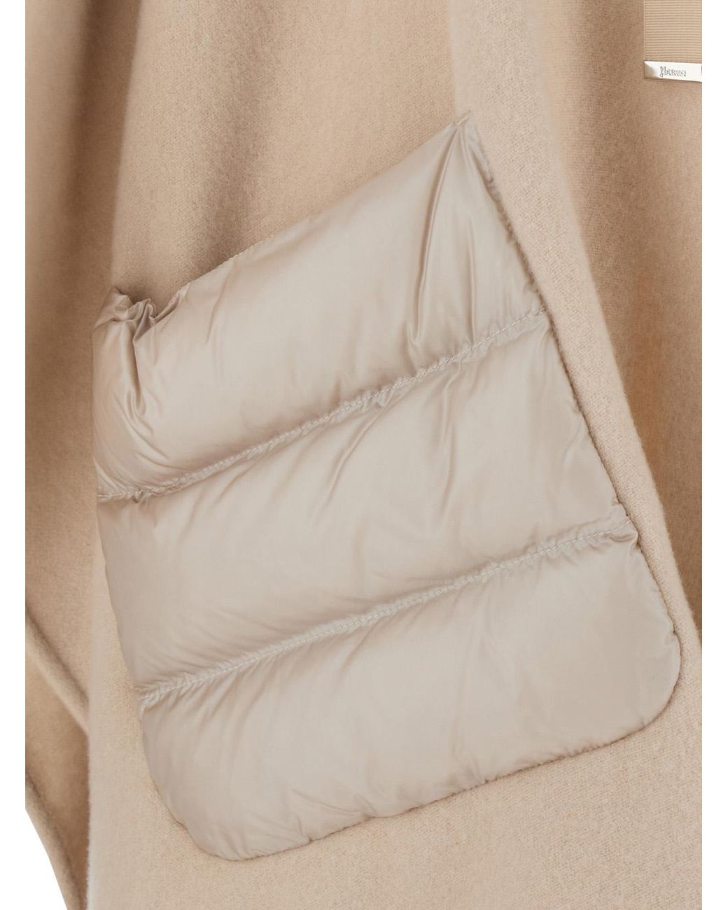 Herno Natural Poncho High-Collar Wool-Nylon Main Fabric: Wool Coat
