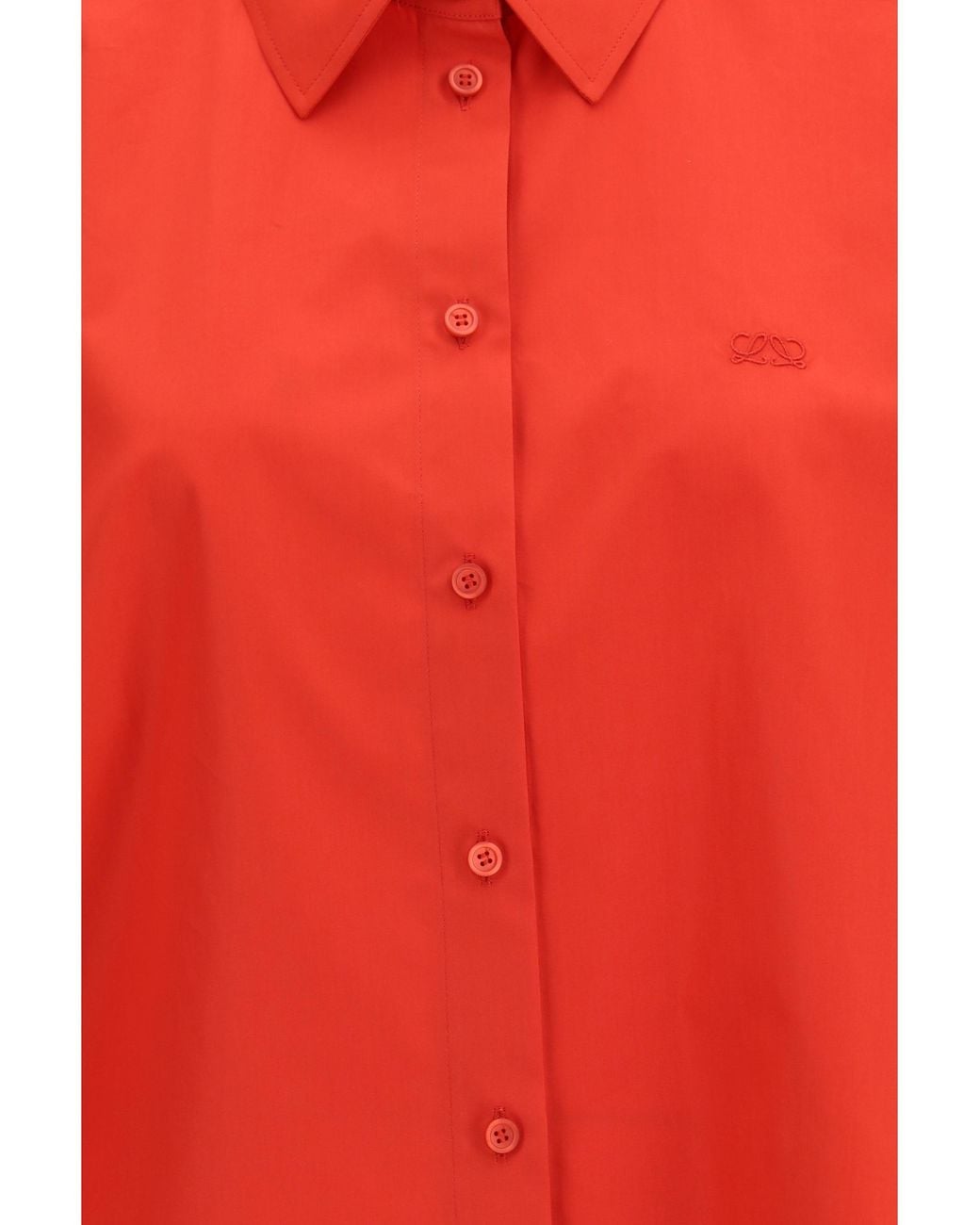 Loewe Red Short Sleeve Trapeze Shirt Cotton