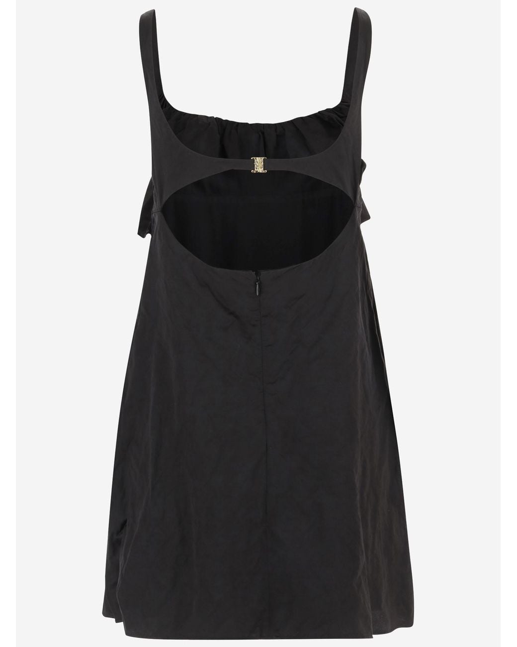Chloé Black Mini Dress Technical Satin Cotton