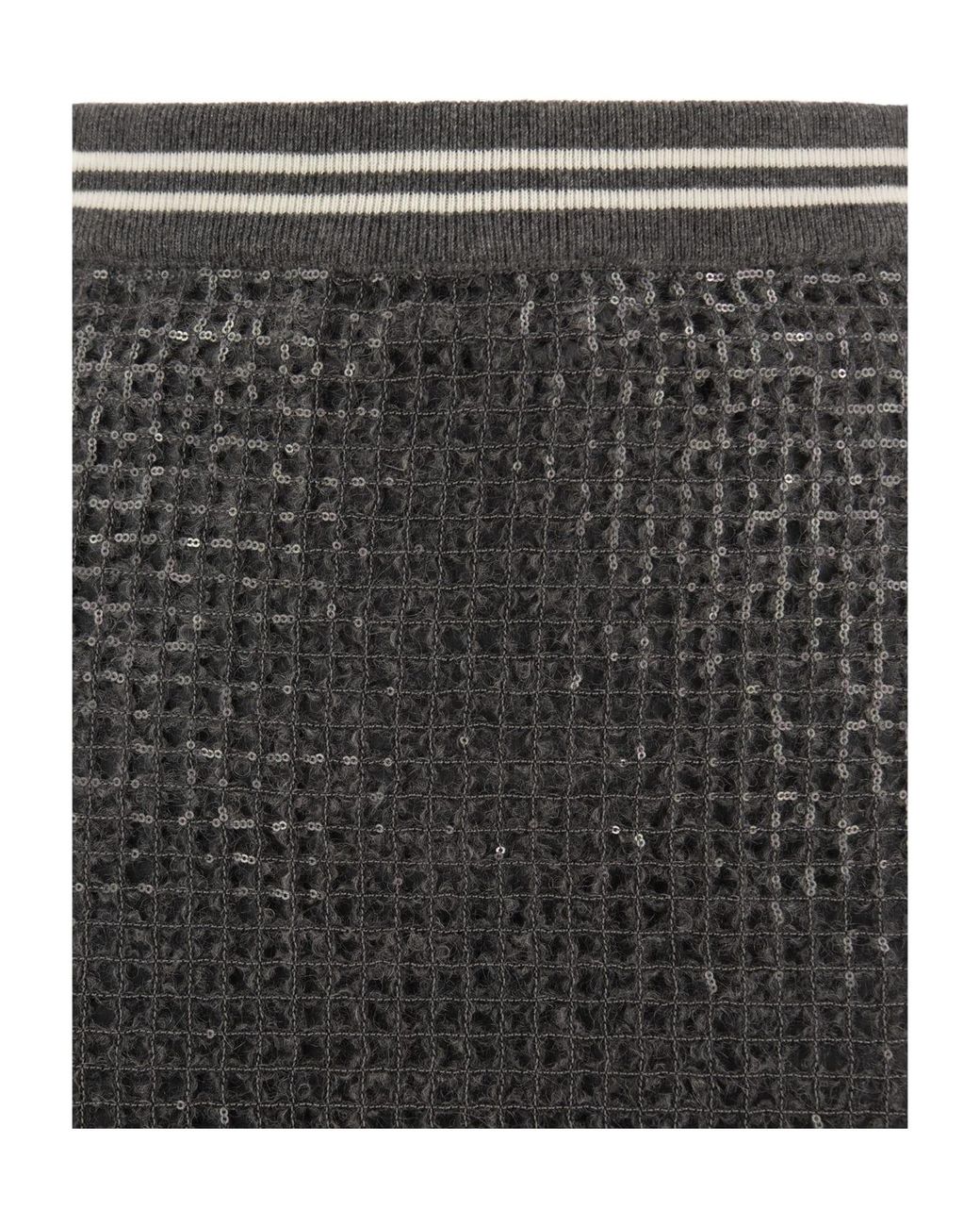 Brunello Cucinelli Gray Dark Textured Skirt