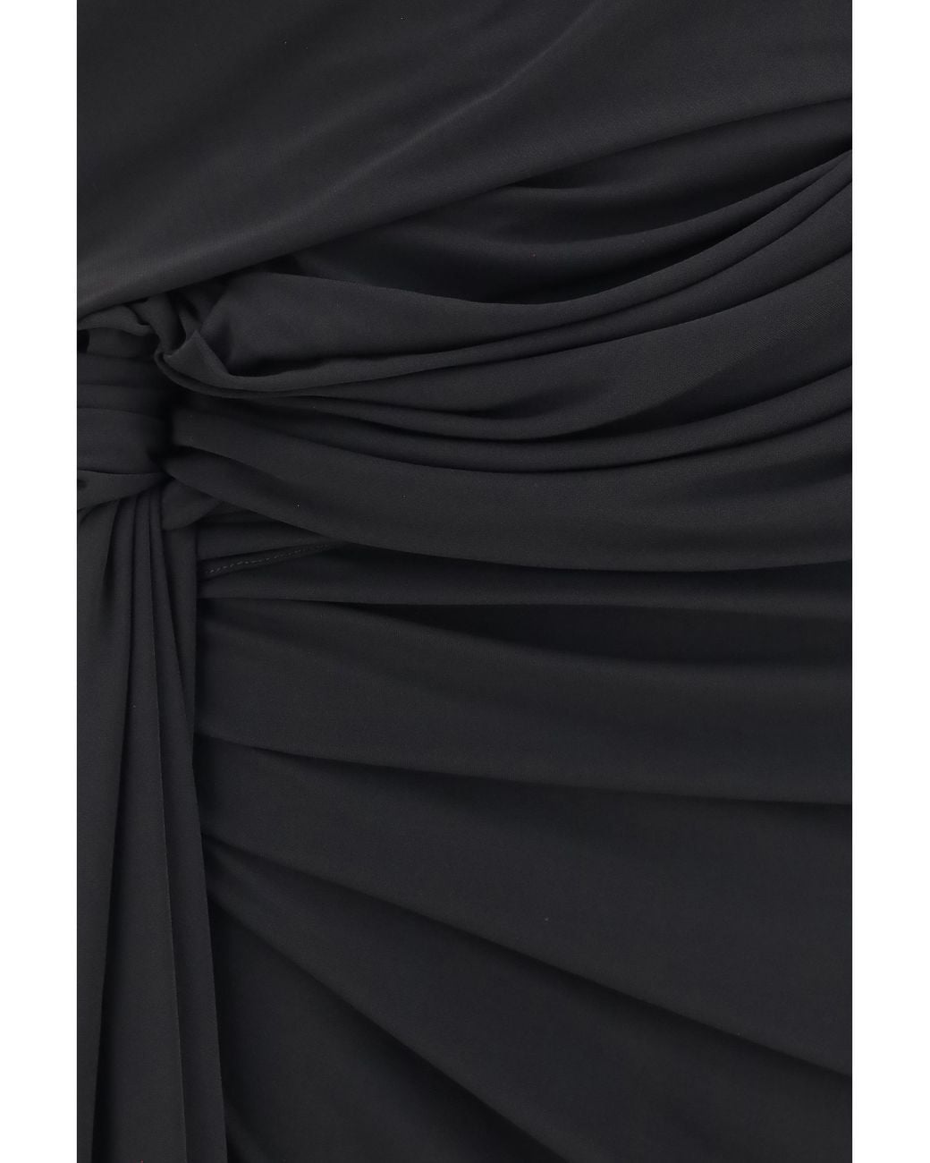 Balenciaga Black Draped Asymmetric Dress Viscose; Polyester