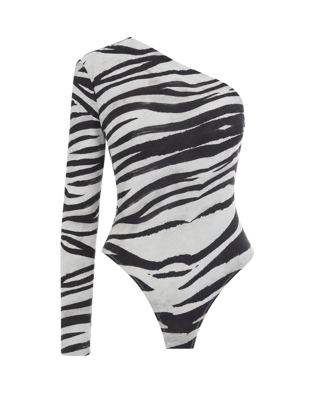 Patrizia Pepe White Zebra Print Bodysuit/ Elastane Top