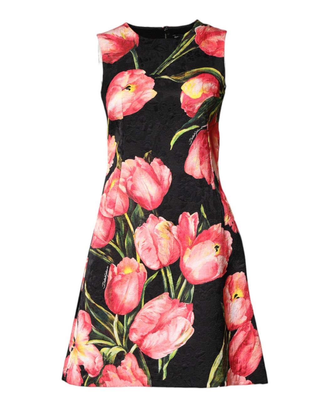 Dolce & Gabbana Red Floral Print Viscose A-Line Mini Dress Co+Vi