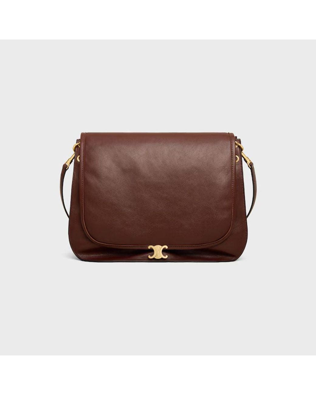 Céline Brown Celine H26 Shoulder Bag — Burgundy