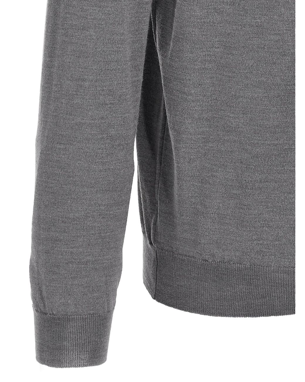 Zanone Gray Virgin Wool Polo Shirt for men