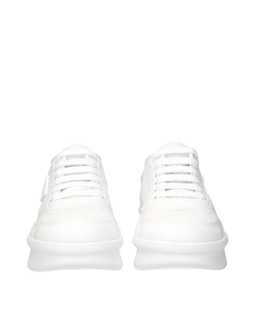 Prada White Fabric And Mesh Low-Top Sneaker