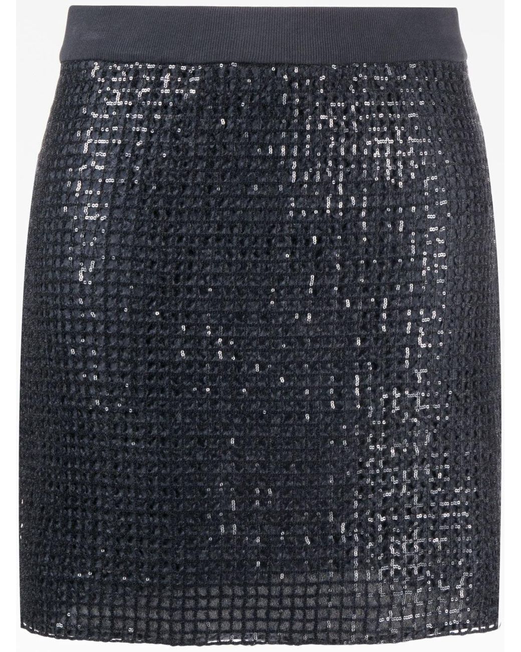 Brunello Cucinelli Blue Gray Acetate Mini Skirt