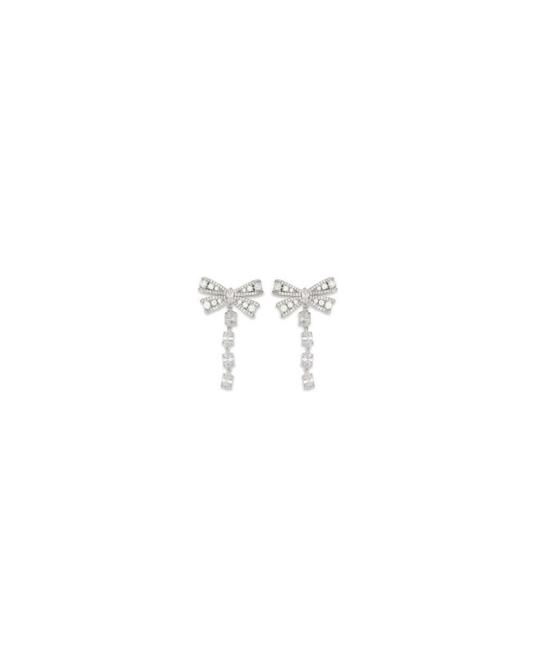 Self-Portrait White Brass Earrings