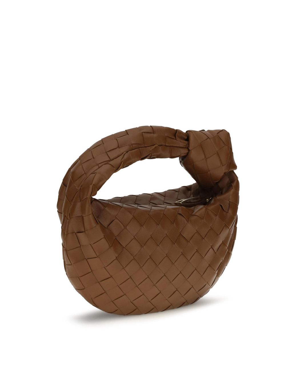 Bottega Veneta Brown Mini Jodie Lambskin Handbag Tannin- Lamb Shoulder Bags