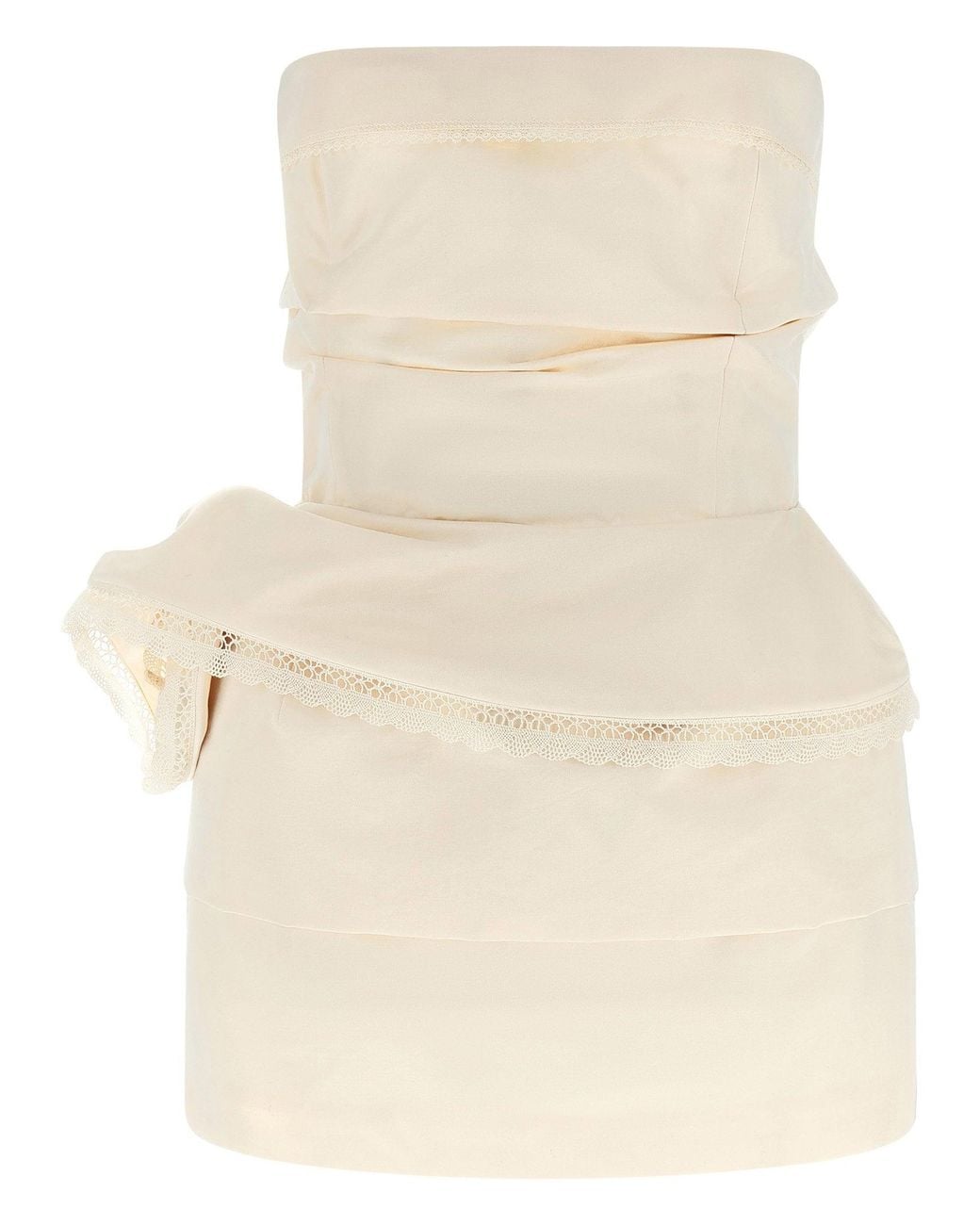 Magda Butrym Natural Off-Shoulder Cotton-Silk Blend Dress