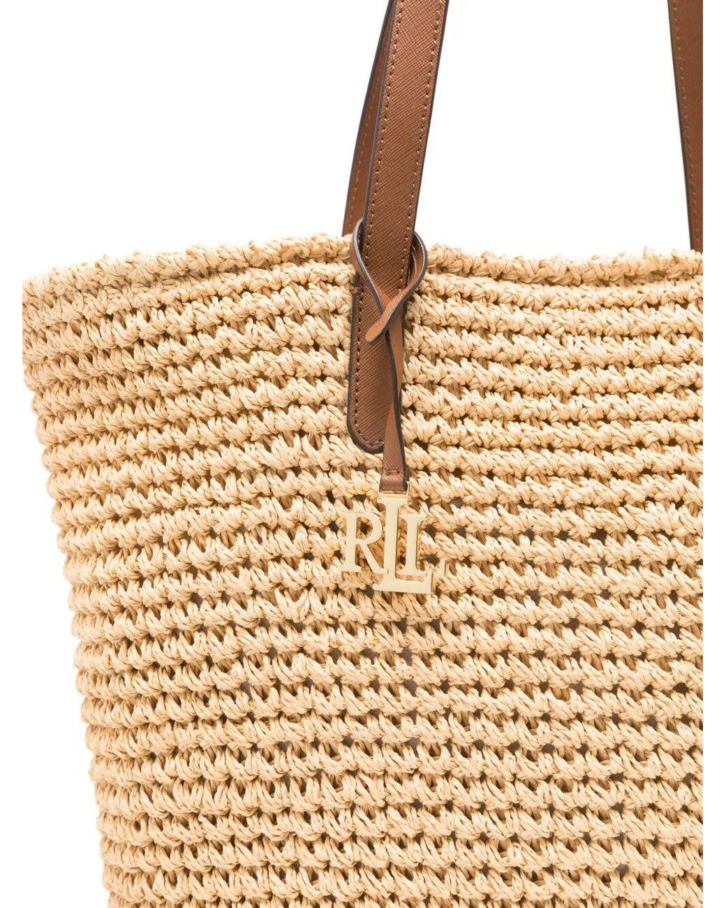 Ralph Lauren Natural "Lainey" Large Tote Bag