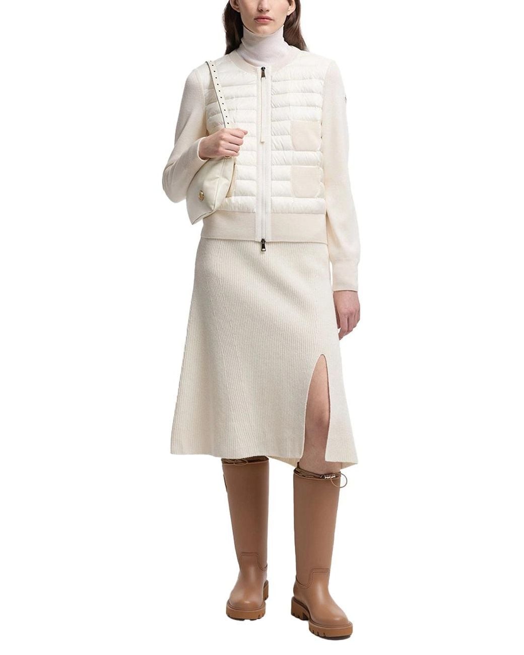 Moncler White Padded Cardigan