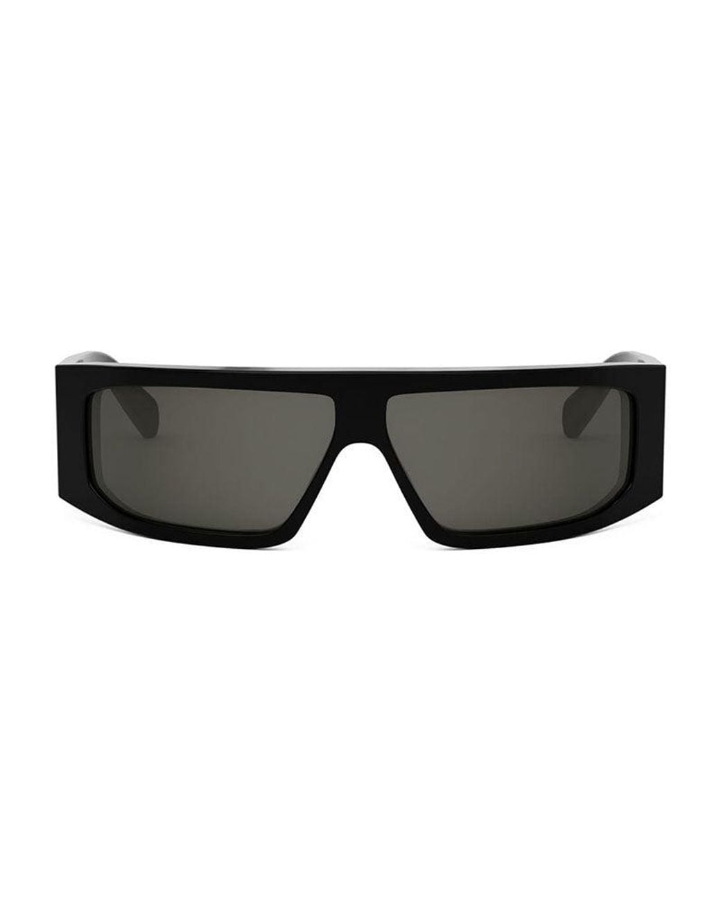 Céline Black Sunglasses Rectangle Full Rim, Shiny Frame And Smoke Lens Cl40291I01A for men