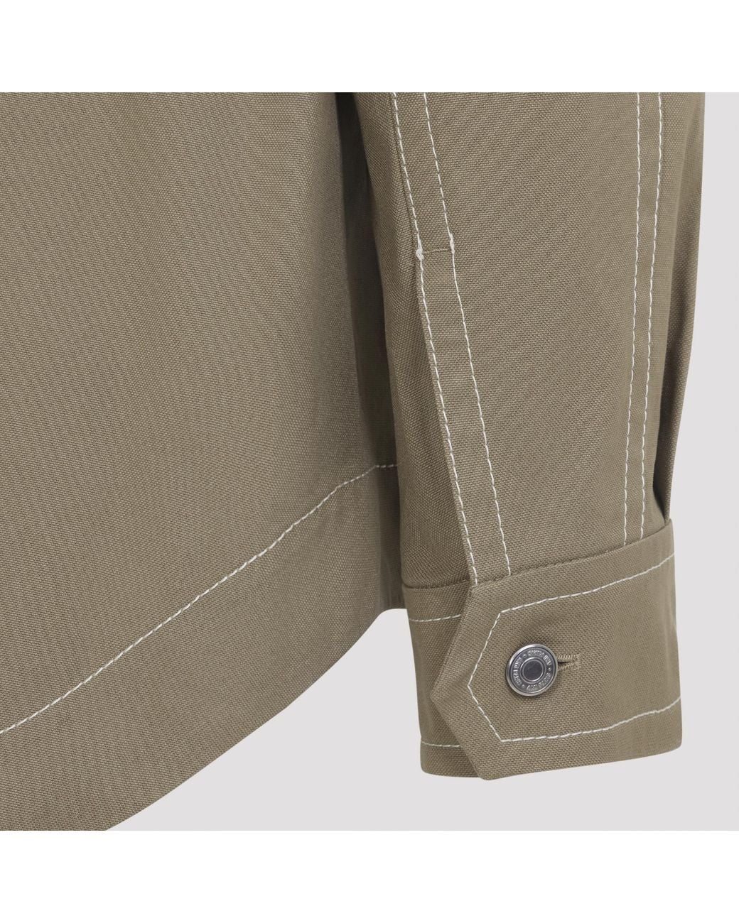 AMI Green Ami Worker Buttoned Jacket Cotton for men