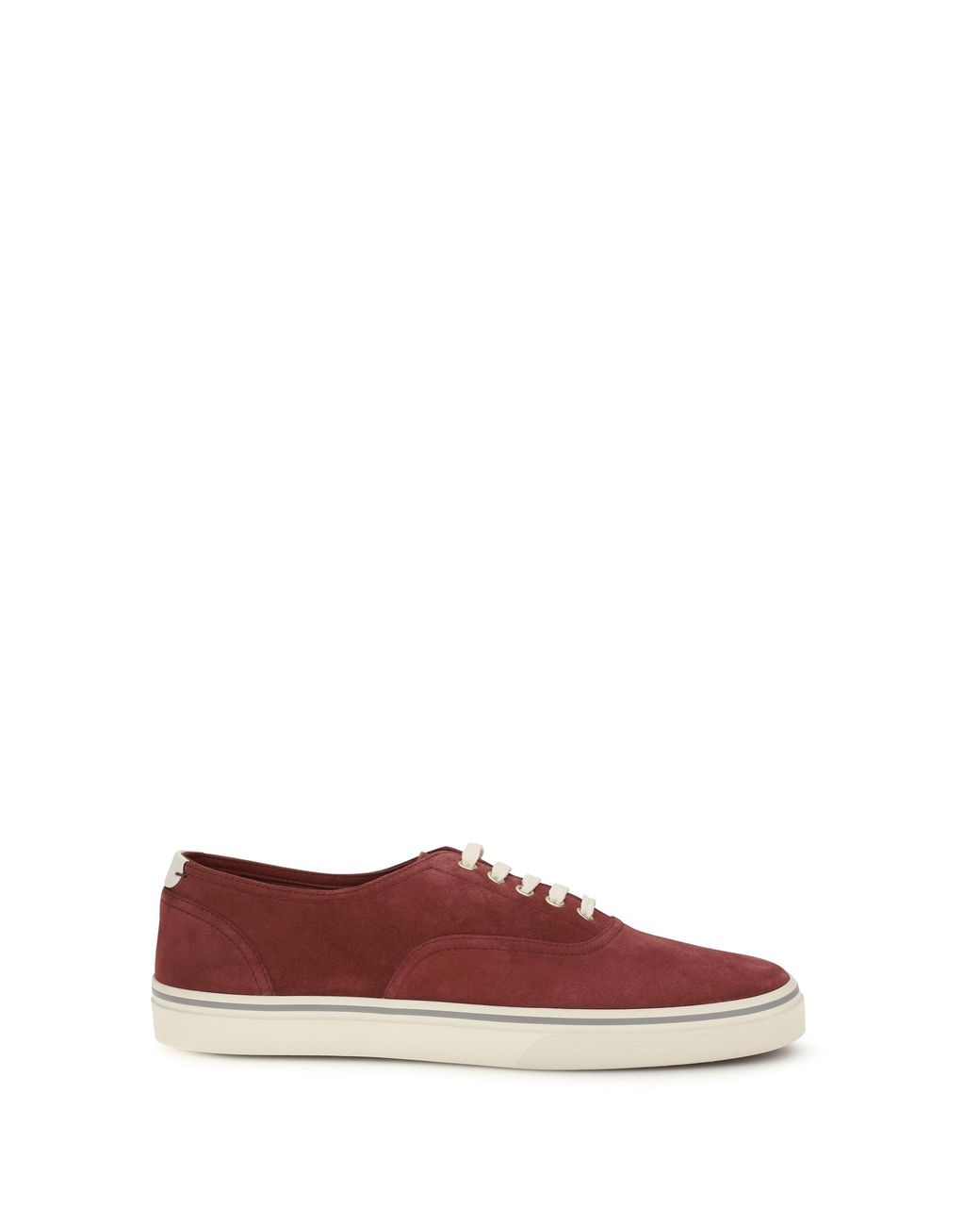 Brunello Cucinelli Red Sneakers Reversed Calfskin Burgundy-Panama Trainers for men