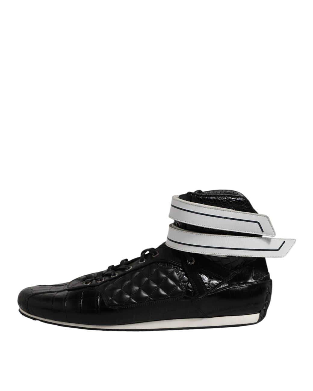 Dolce & Gabbana Black Hightop Leather Sneakers for men
