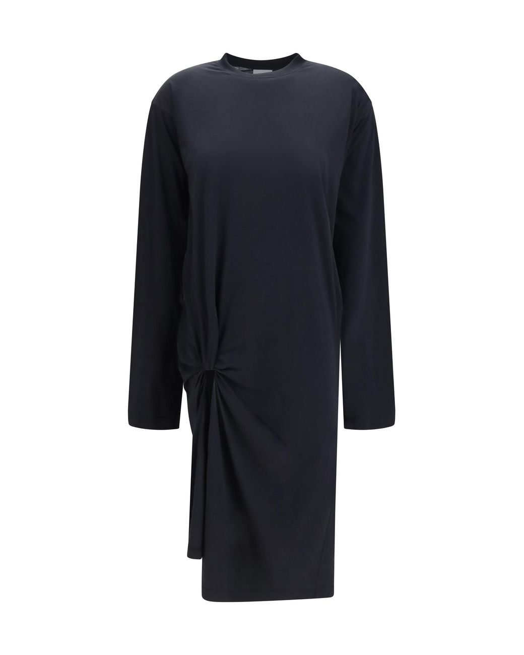 Balenciaga Blue Twisted-Knot Cotton Dress