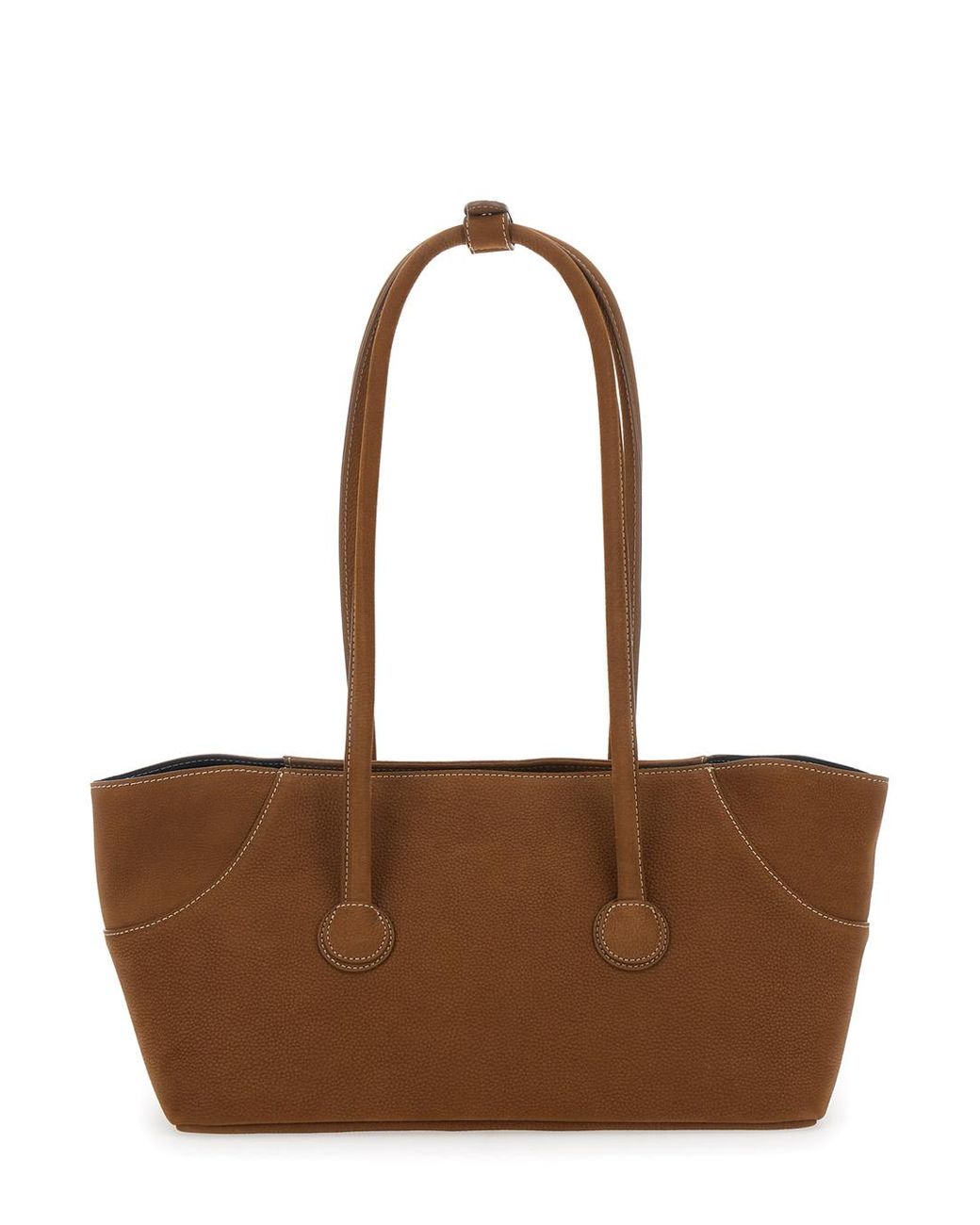 MARGE SHERWOOD Brown Shoulder Bag Boat Shopper Large With Leather Details For Cow