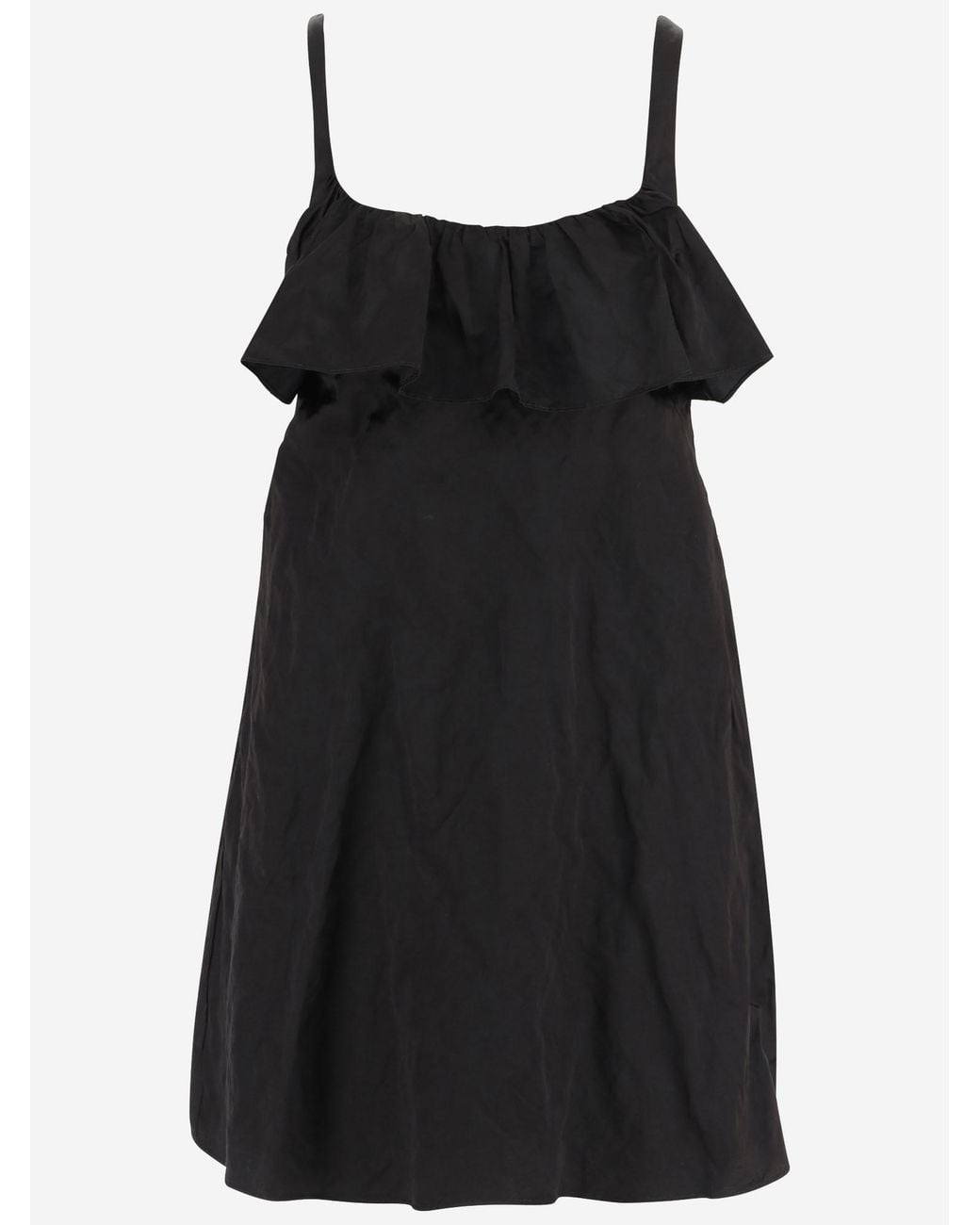 Chloé Black Mini Dress Technical Satin Cotton