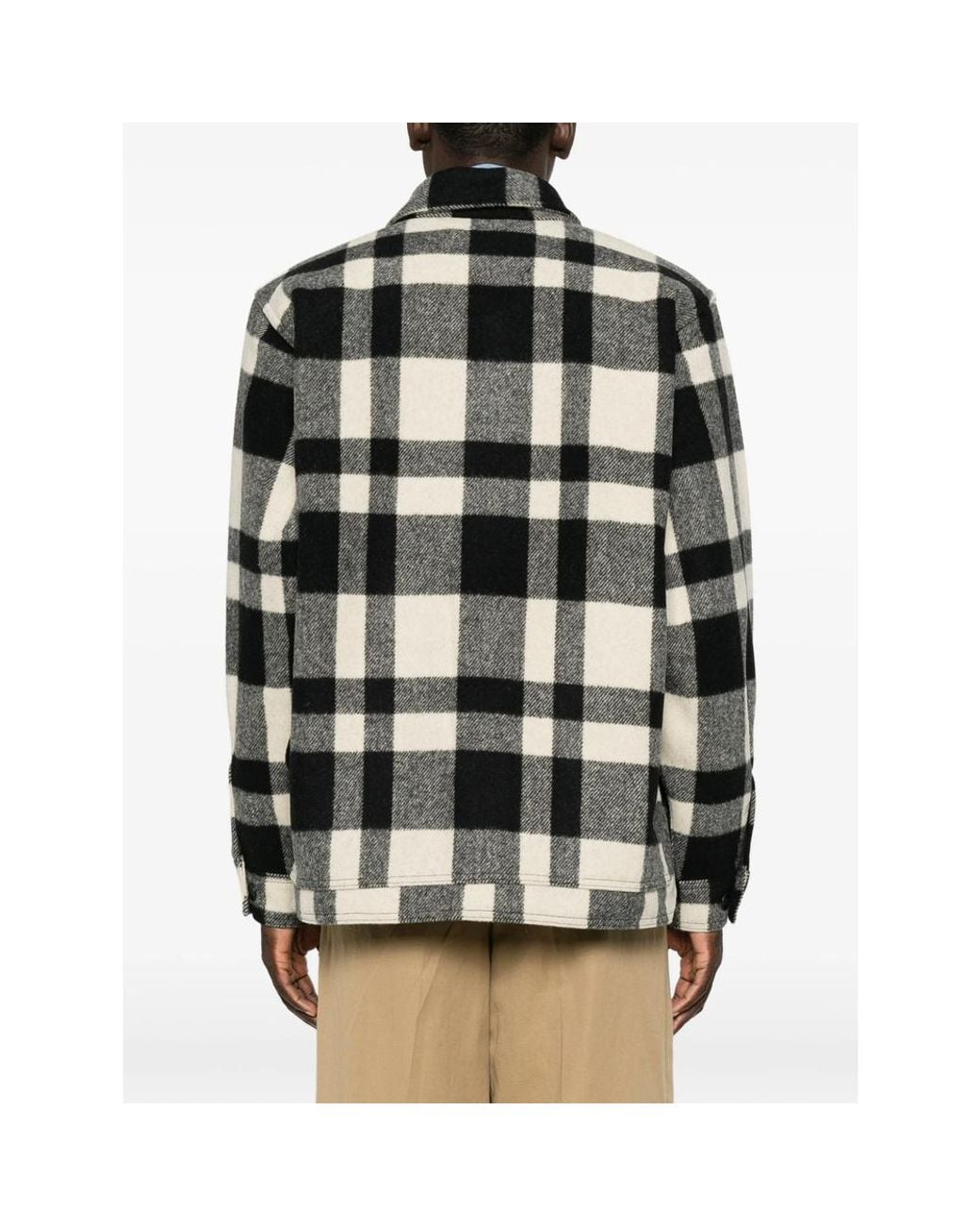 Filson Black Check-Pattern Button-Up Jacket for men
