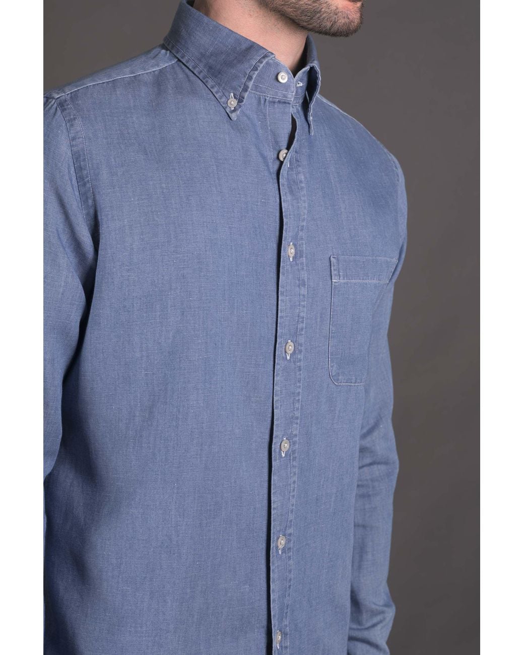 Moorer Gray Light Button Down Shirt for men