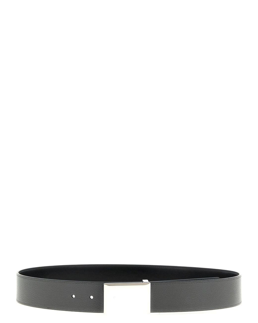 Givenchy White Reversible Calf Leather Belt for men