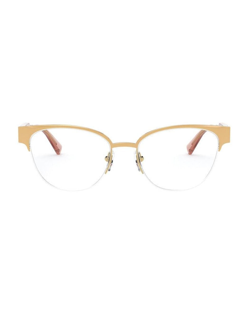 Versace Black Eyeglasses Cat Eye Semi Rim, Frame And Clear Demo Lenses Lens Ve12651463 Sunglasses