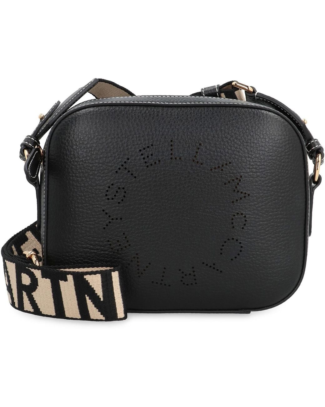 Stella McCartney Black Logo Leather Camera Bag Polyurethane Shoulder