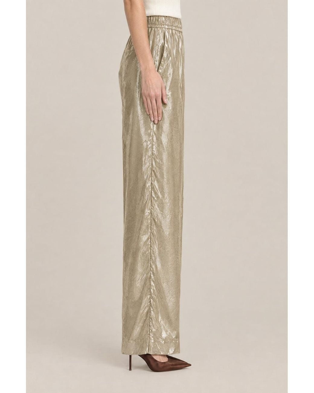 Brunello Cucinelli Natural Hazel Wide Leg Trousers