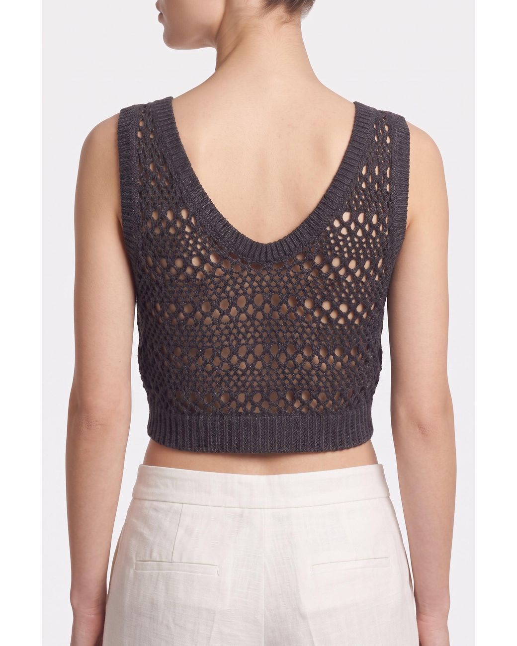 Brunello Cucinelli Black Dark Linen Silk Tank
