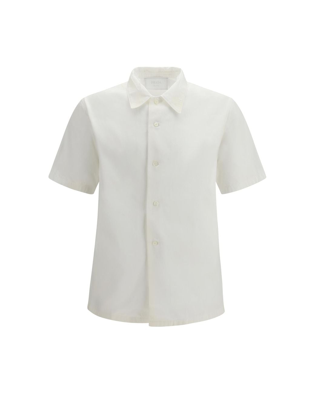 Prada Gray Distressed Cotton Shirt for men