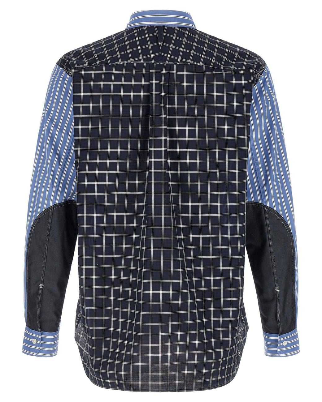 Junya Watanabe Blue Patchwork Cotton Poplin Shirt for men
