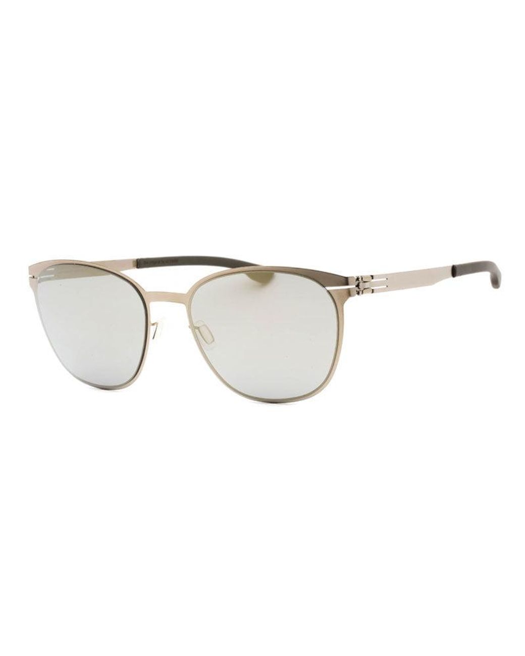 Ic! Berlin Metallic Sunglasses Round Full Rim, Bronze- Frame And Quiksilver Mirror Lens Andrearm1444030