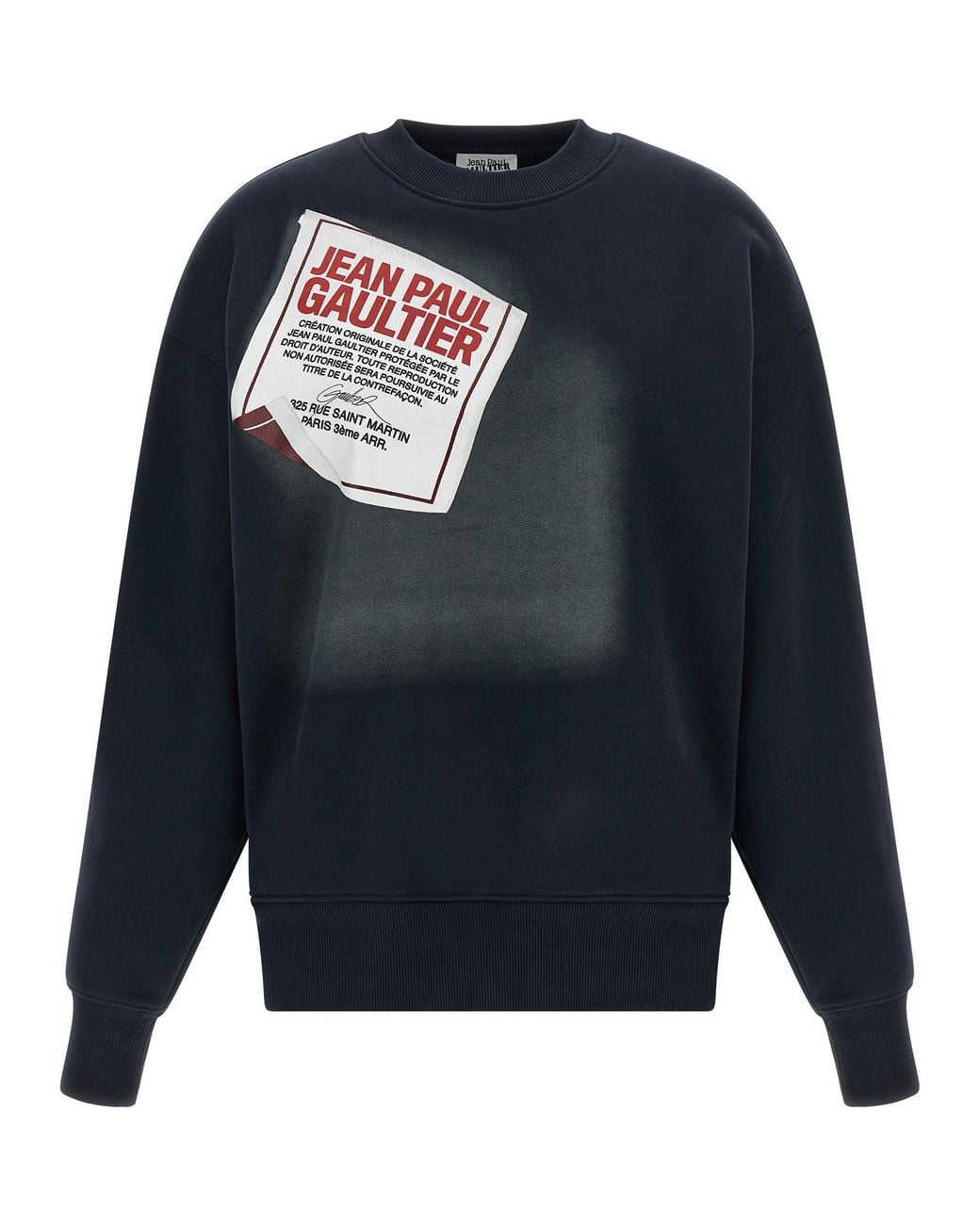 Jean Paul Gaultier Blue Logo-Print Brushed Cotton Sweatshirt
