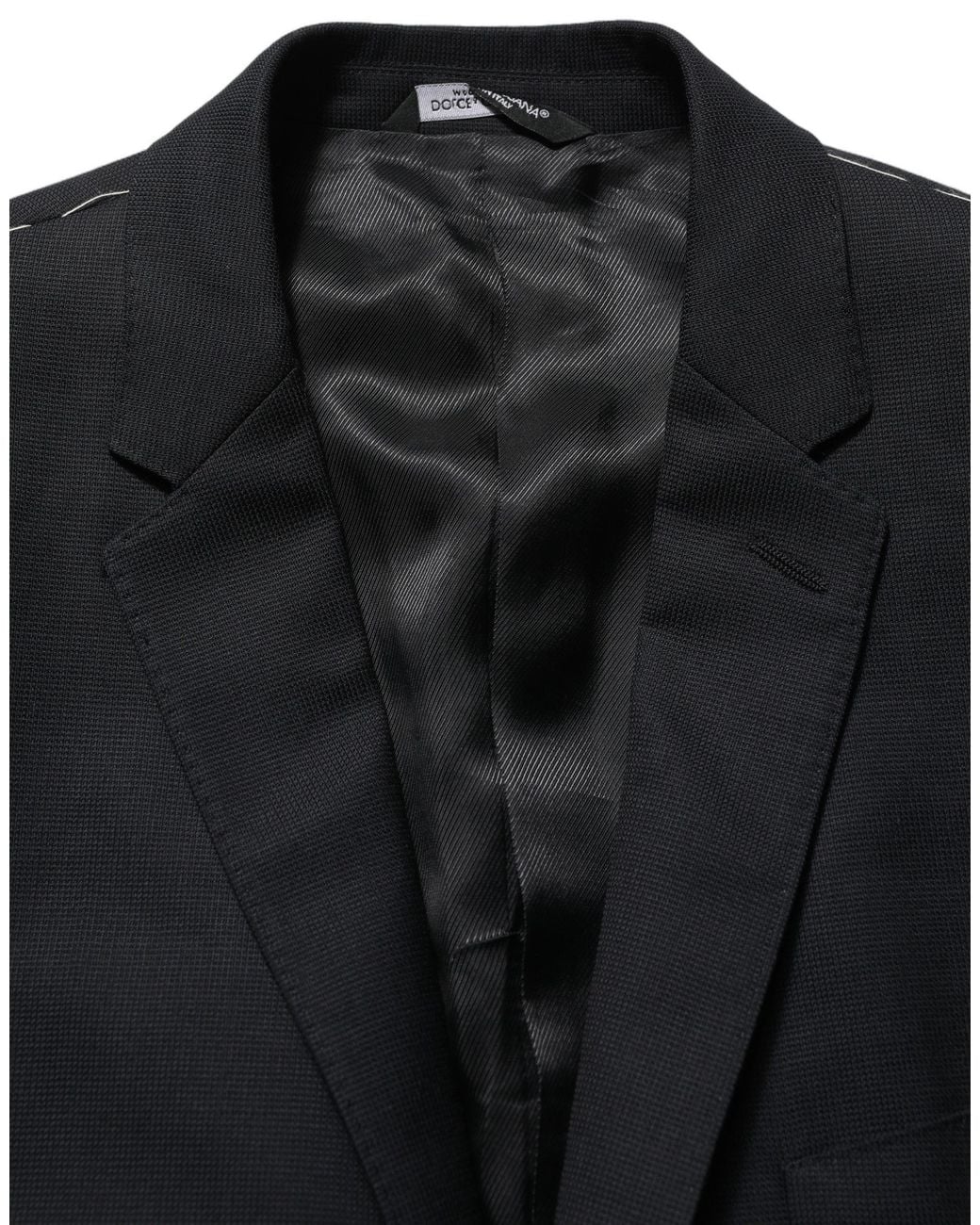 Dolce & Gabbana Black Wool Single Breasted Blazer Jacket Vigin Clothing for men