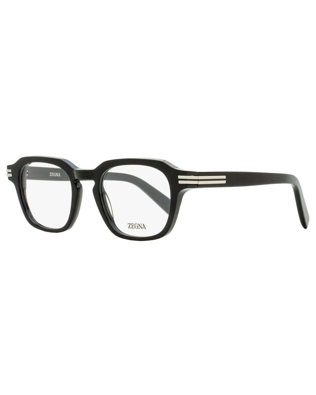 Zegna Black Modern Keyhole Eyeglasses Ez5282 001 50Mm Plastic (Acetate) for men