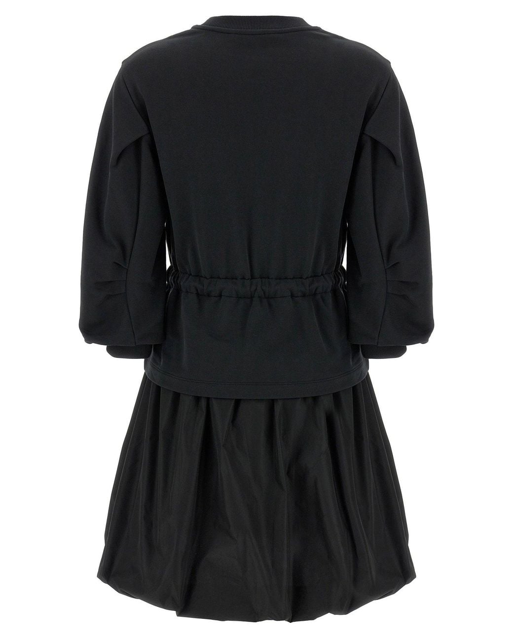 Moncler Black Two-Material Cotton Dress