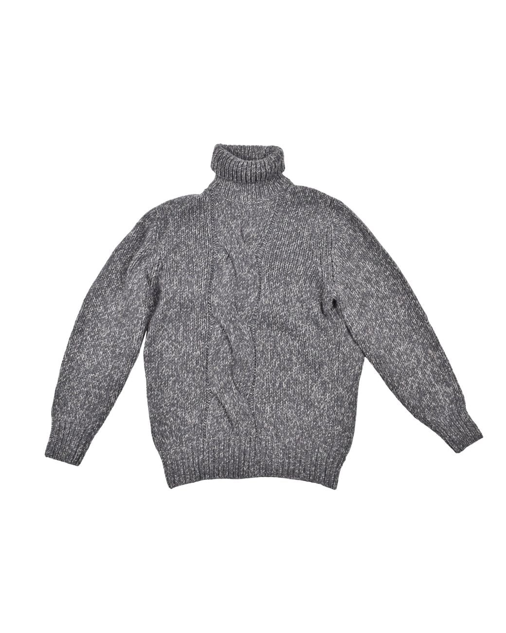 Brunello Cucinelli Gray Cashmere Cable Sweater for men